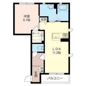 リジェール ブーシュA棟(1LDK/1階)の間取り写真