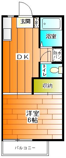 リエス戸塚下倉田(1DK/2階)の間取り写真