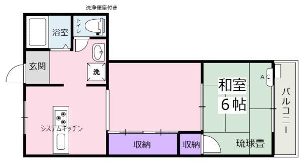 VITA壱分(1LDK/2階)の間取り写真