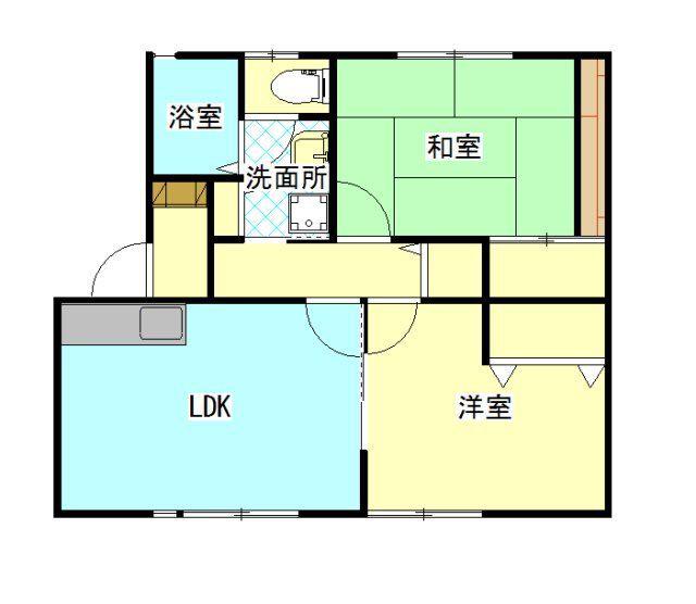 コンフォールYASU(2LDK/1階)の間取り写真