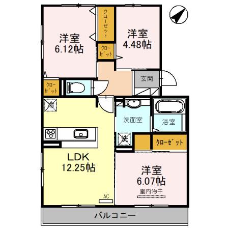 クラスペディア(3LDK/3階)の間取り写真