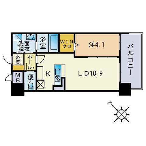 ウェルフォート比恵4番館(1LDK/5階)の間取り写真
