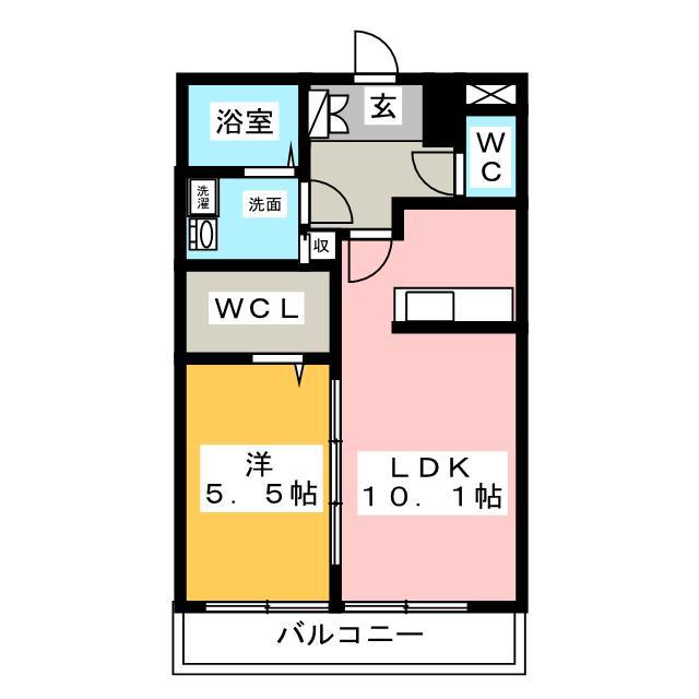 セレスト(1LDK/4階)の間取り写真