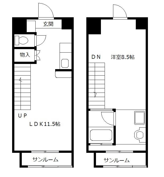 サンボルグなかくら(1LDK/5階)の間取り写真