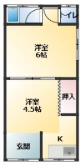 メゾン北新町(2K/1階)の間取り写真