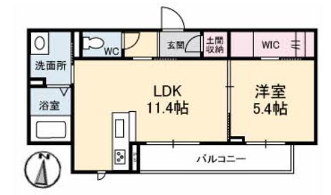ヴィーナスコート 西崎(1LDK/3階)の間取り写真
