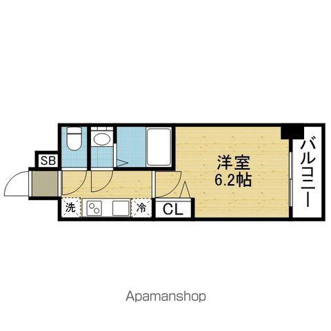 プレリス北巽駅前ラバルス(1K/3階)の間取り写真