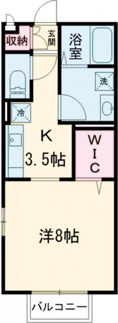 さくら館C棟(1K/1階)の間取り写真