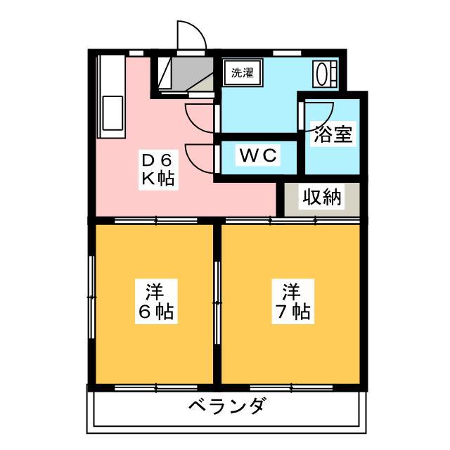 岳南ドミール(2DK/1階)の間取り写真