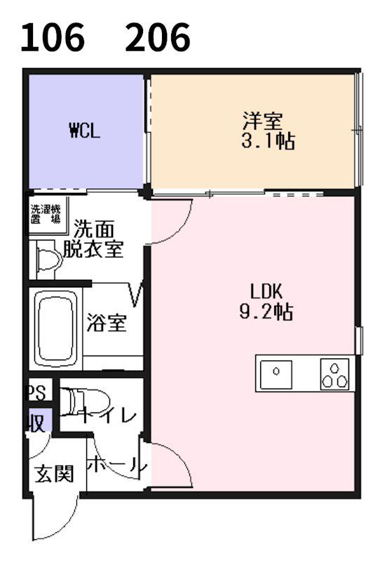 ANTHEM (1LDK/1階)の間取り写真