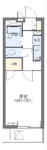 レオパレスゴールド(1K/1階)の間取り写真
