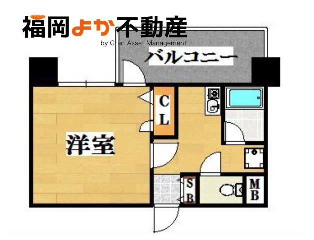 ピュアドームグラシアス大手門(1K/4階)の間取り写真