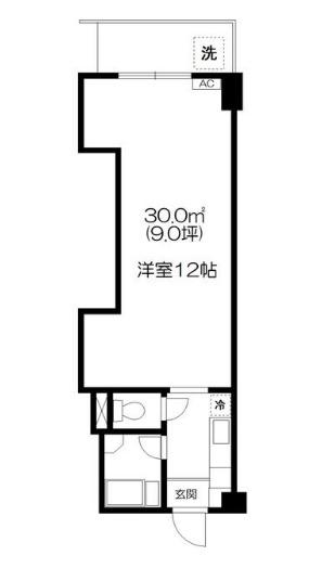 オンダマンション(1K/2階)の間取り写真