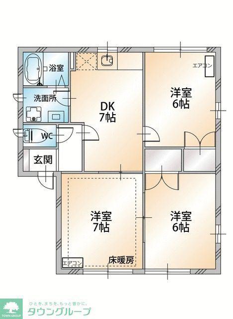 フレシールII(3DK/2階)の間取り写真