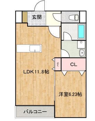 メゾンアイリス(1LDK/3階)の間取り写真