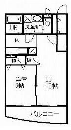 スマイルズ(1LDK/2階)の間取り写真