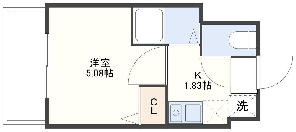 S-FORT長崎興善町(1K/7階)の間取り写真