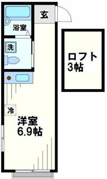JAMY白楽(ワンルーム/1階)の間取り写真
