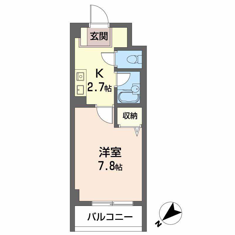 JRBハイツ横川(1K/3階)の間取り写真