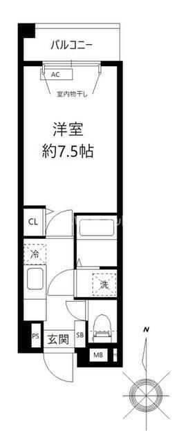 POWERHOUSE/KWパワーハウス(1K/6階)の間取り写真