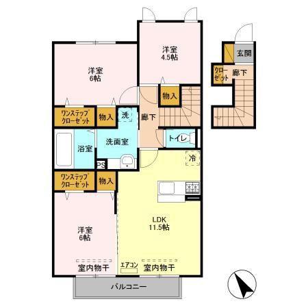 クレスト西船(3LDK/2階)の間取り写真