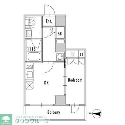 GRAN PASEO 小岩(1DK/8階)の間取り写真