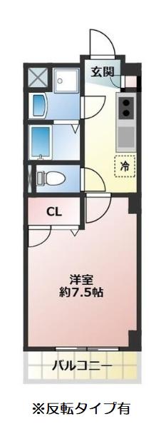 ヴェール フェリーチェ(1K/2階)の間取り写真