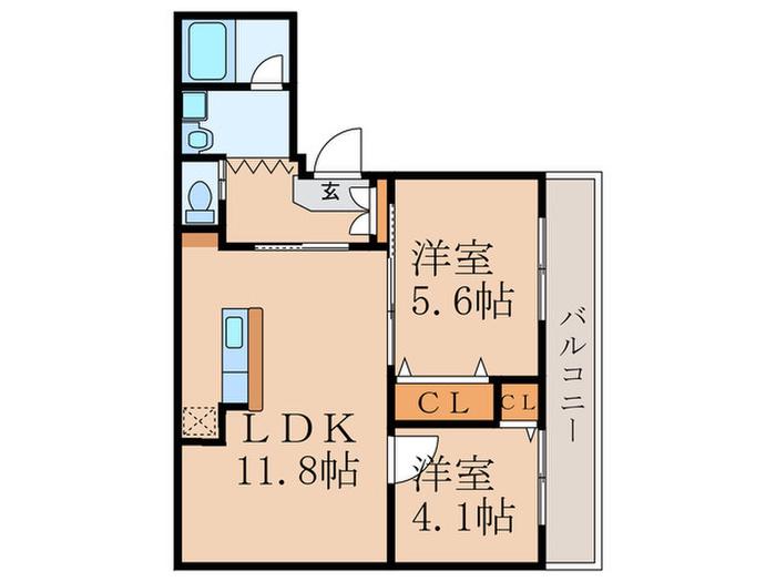 コーポ印度屋(2LDK/2階)の間取り写真