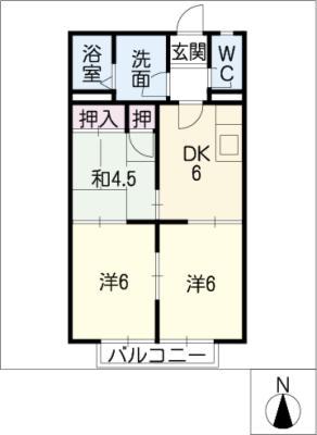 コスモハイツ(3DK/1階)の間取り写真