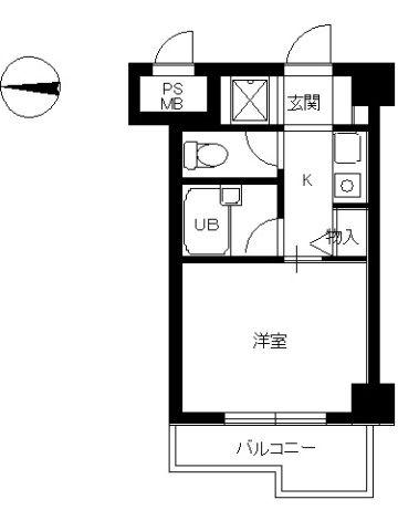 スカイコート文京小石川(ワンルーム/7階)の間取り写真