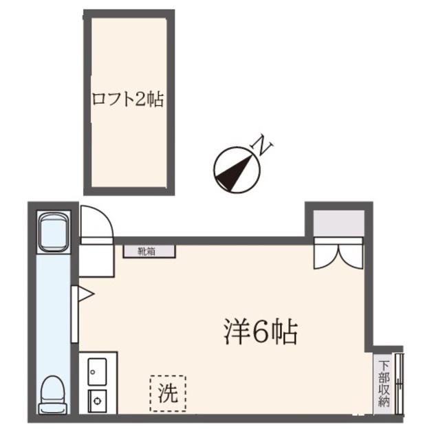 クレセントハイツA号館(ワンルーム/2階)の間取り写真