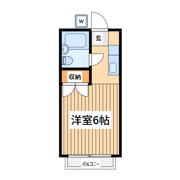 エミーテラスB棟(1K/1階)の間取り写真