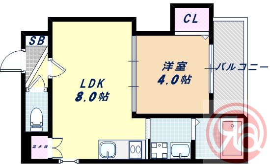 エグレットヒル矢田(1LDK/2階)の間取り写真
