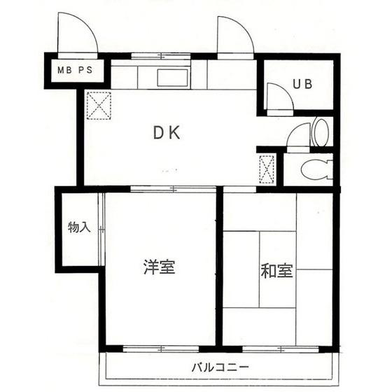パールマンション(2DK/3階)の間取り写真