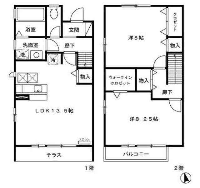 花水木D(2LDK/1階)の間取り写真