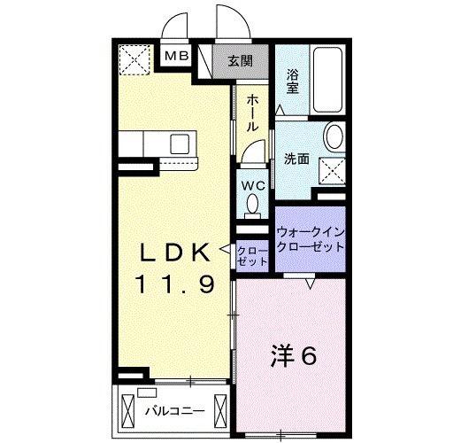 カモミーユ(1LDK/3階)の間取り写真