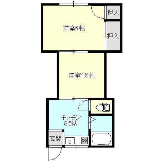 STハイツ志家(2K/2階)の間取り写真