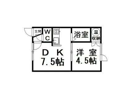 アーバンエコー(1DK/2階)の間取り写真