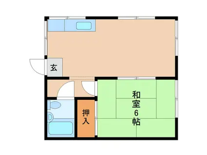 コーポ石黒(1DK/1階)の間取り写真