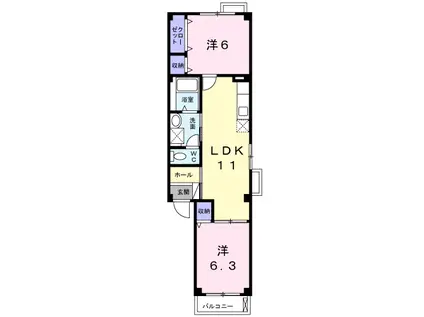 アメニティ88(2LDK/2階)の間取り写真