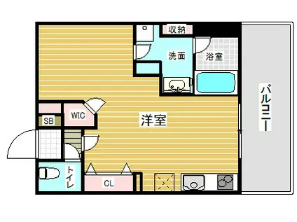 プレジール三ノ宮(1K/6階)の間取り写真