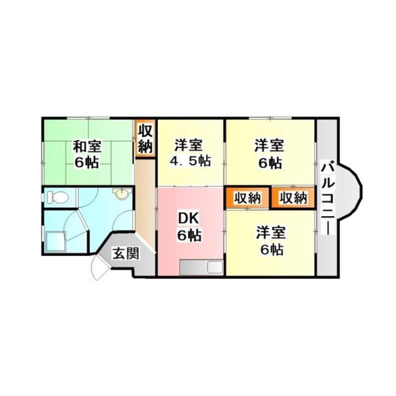 桃山グリーンハイツ(4DK/1階)の間取り写真