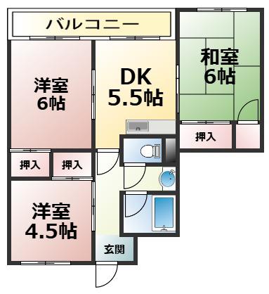 そごうマンション(3DK/3階)の間取り写真