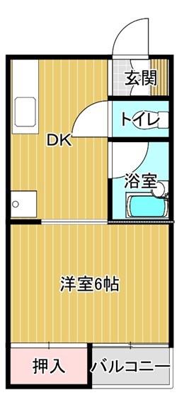 グランオルム(1DK/2階)の間取り写真
