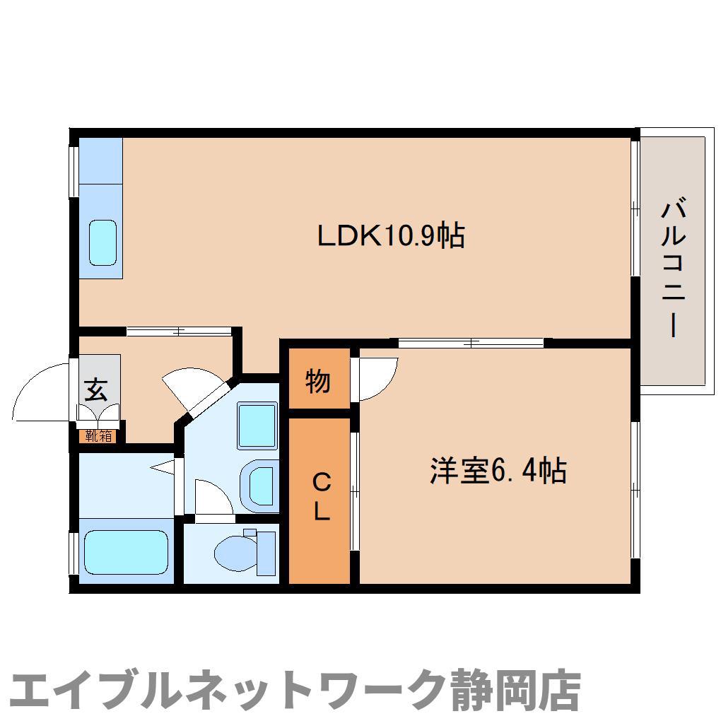 ドミール滝ノ谷A(2DK/2階)の間取り写真