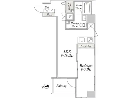 BLUROCK銀座イースト(1LDK/2階)の間取り写真