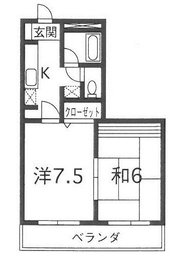 藤本ハイム(2K/2階)の間取り写真