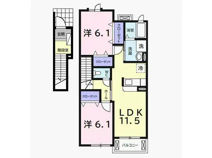 アン・プリムローズ(2LDK/2階)の間取り写真