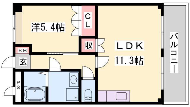 フェイバリット(1LDK/2階)の間取り写真