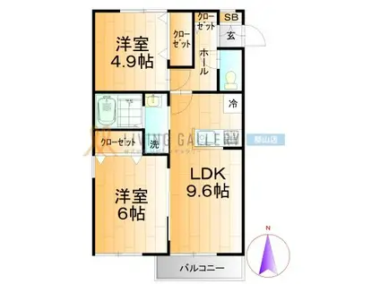 MINT HOUSE(2LDK/2階)の間取り写真